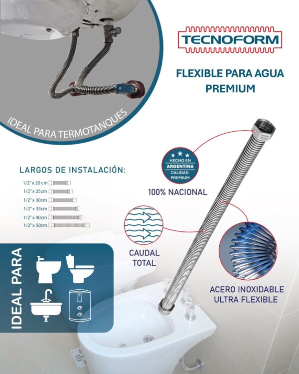 FLEXIBLE AGUA EXTENSIBLE 3/4 (20 A 42) - Imagen 5