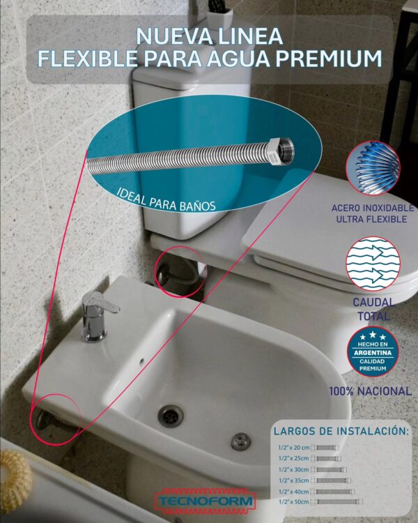 FLEXIBLE AGUA EXTENSIBLE 3/4 (20 A 42) - Imagen 4