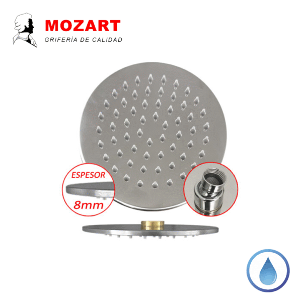 MOZART FLOR DUCHA 6" REDONDA ACERO