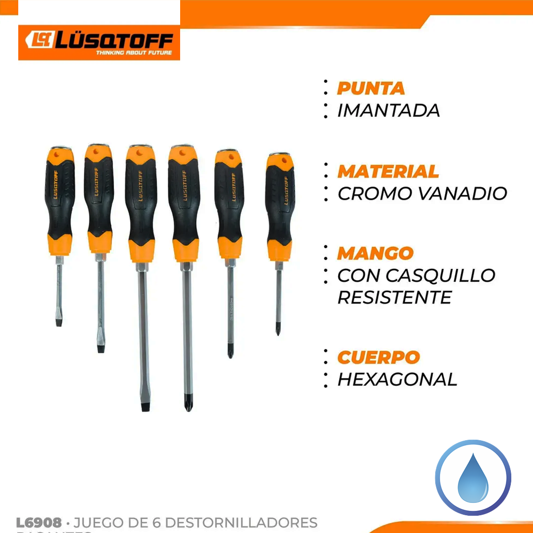 DESTORNILLADORES - SET X 6 - LUSQTOFF